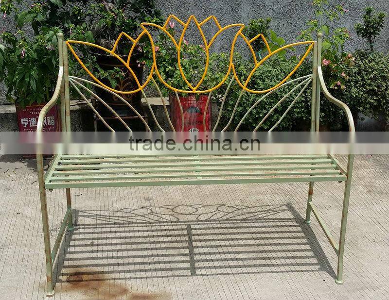Metal bench for garden