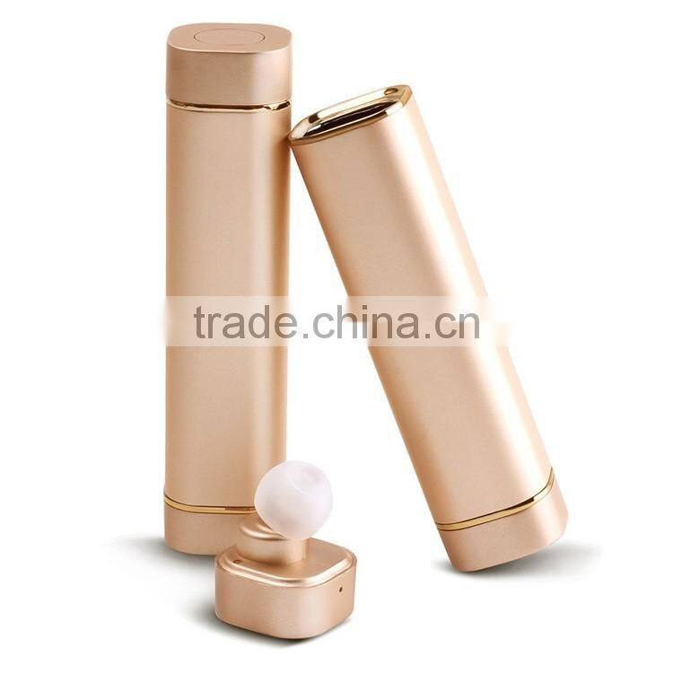 New luxury aluminum power bank with bluetooth headset for promotion gift