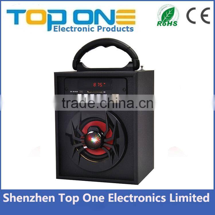 Subwoofer Stereo Audio Portable Wooden Speaker with remote control