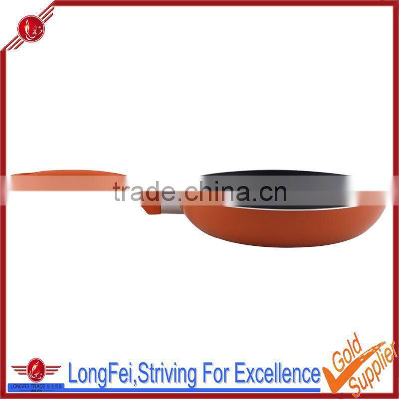 aluminum frying pan orange color no stick coating no oil skillet egg pan