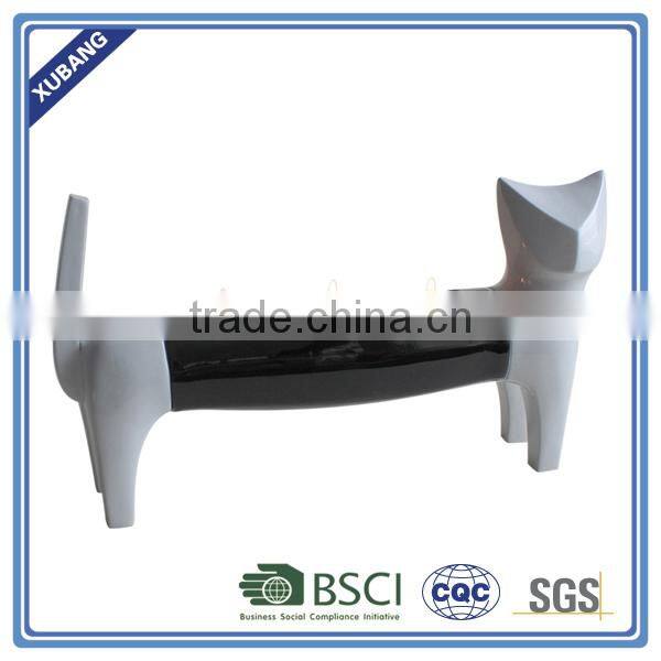 poly resin candle holder cat design for home decoration