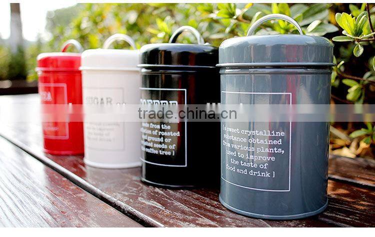 New Stylish Glossy Metal Sealed Coffee Tea Sugar Tin Canister