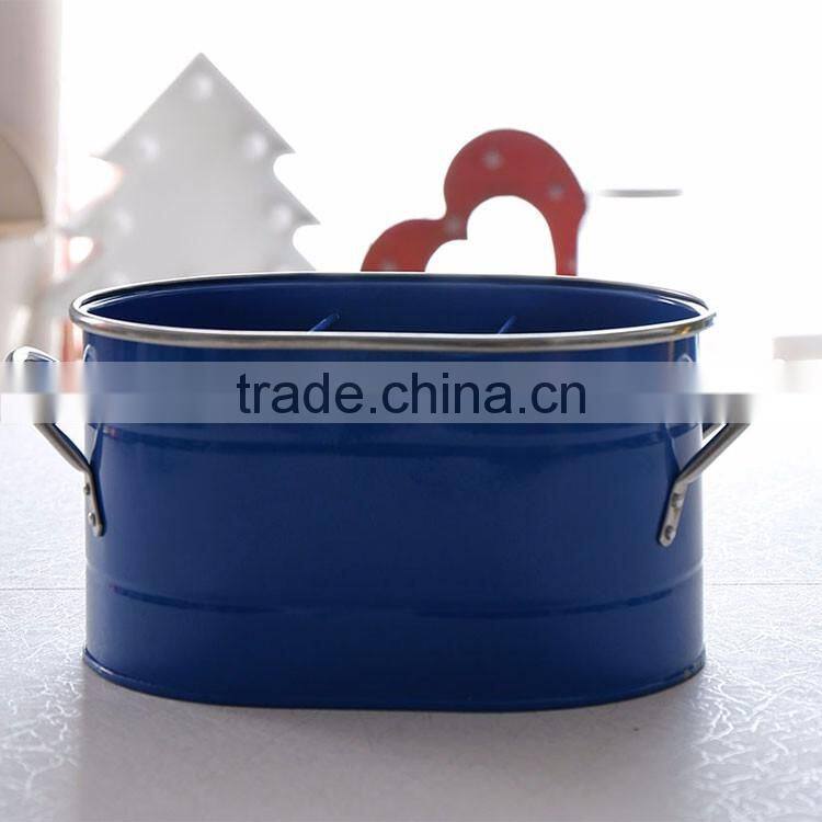 6 slots Metal Kitchen Utensil Holder Cooking Tool Storage Box Flatware Caddy with Grip Handle