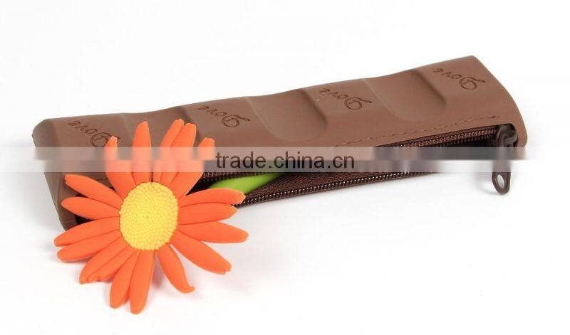 Chocolate Shaped Silicone Jelly Pencil Bag