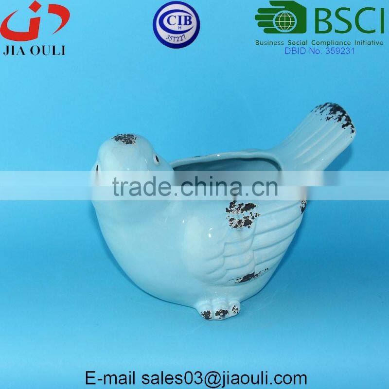 Antique Animal flower pot, Ceramic Elephant planter