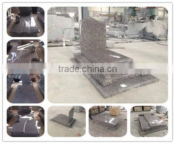 Polished Grey Granite Tombstone And Monument With Classic Design