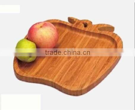 WOODEN/BAMBOO PLATE APPLE SHAPE