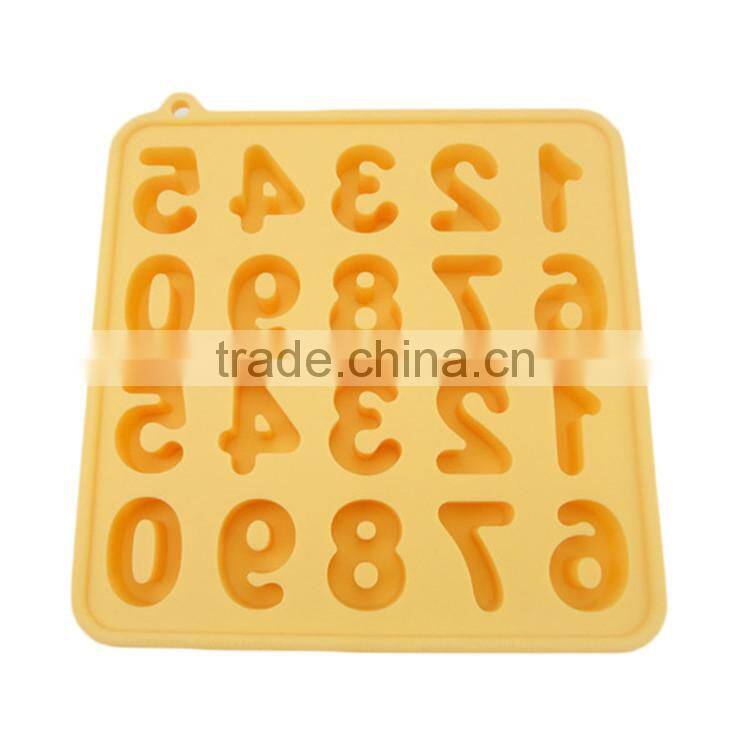 cute 0-9 Arabic numeral shaped bpa free silicone ice tray