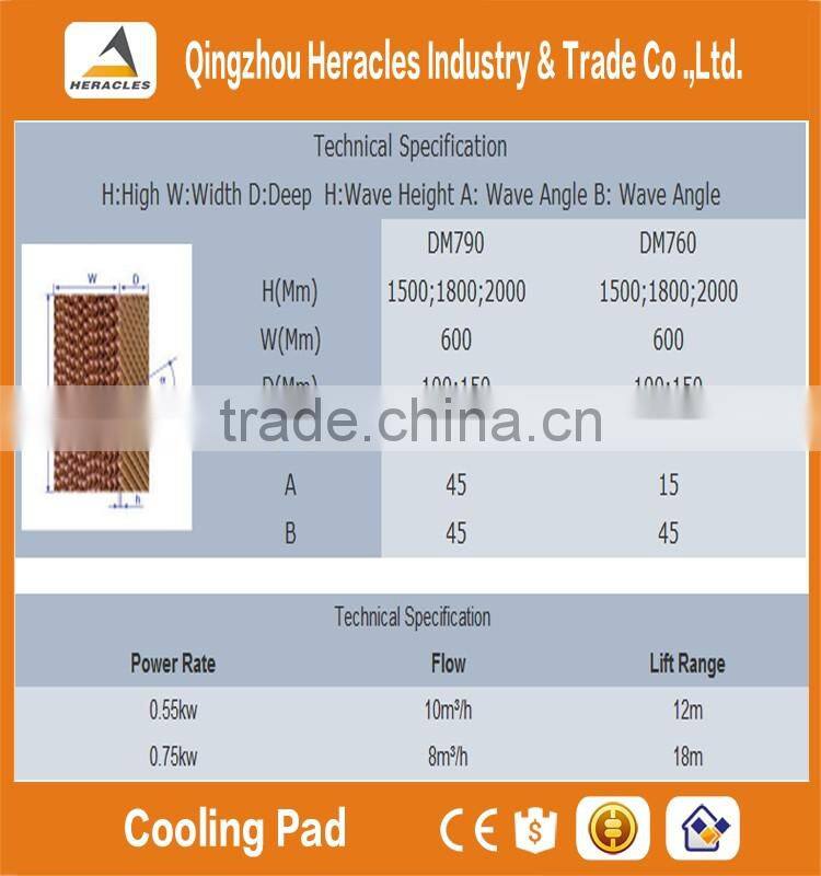 Heracles hot sale 7090 evaperate cooling pad for poultry farm