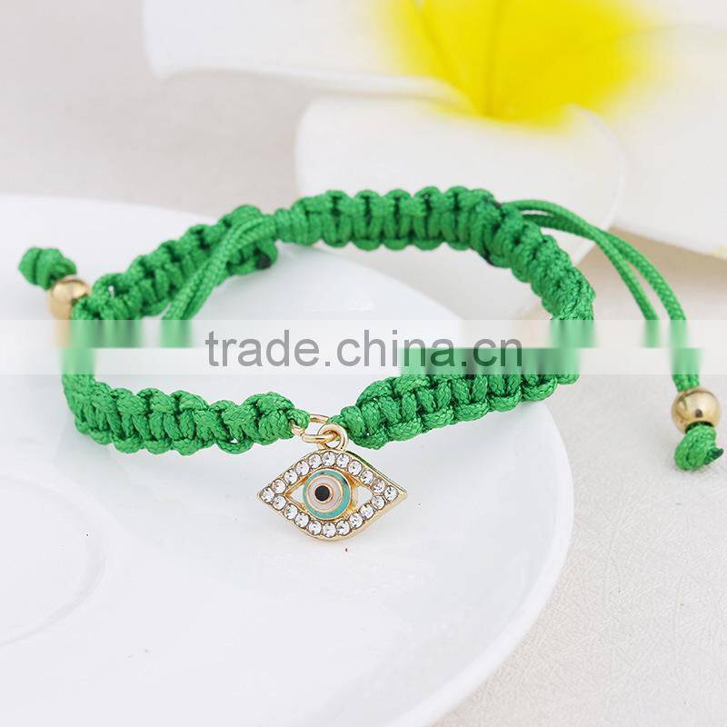 rhinestone evil eye charm macrame bracelet personalized frendship bracelet for promotion gifts
