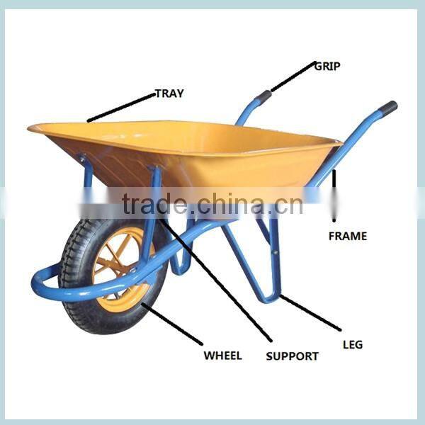 heavy duty metal tray green color wheelbarrow For Sale