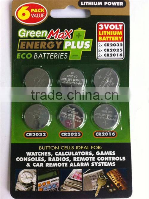 Green max button cell batteries