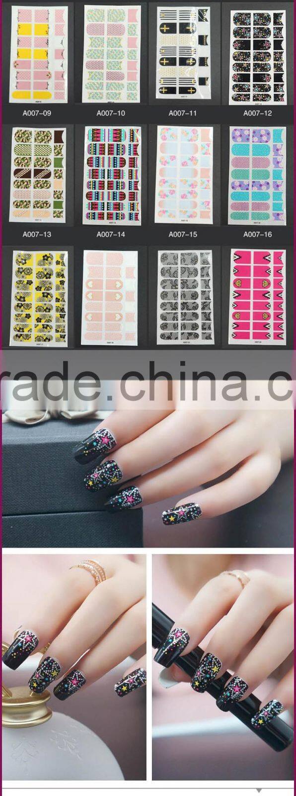 New Air High Quality Glitter Stickers Custom Nail Wraps Printing