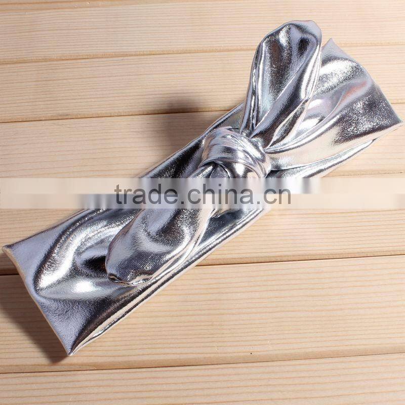 elastic fabric bow flower headband for kids hair accessories