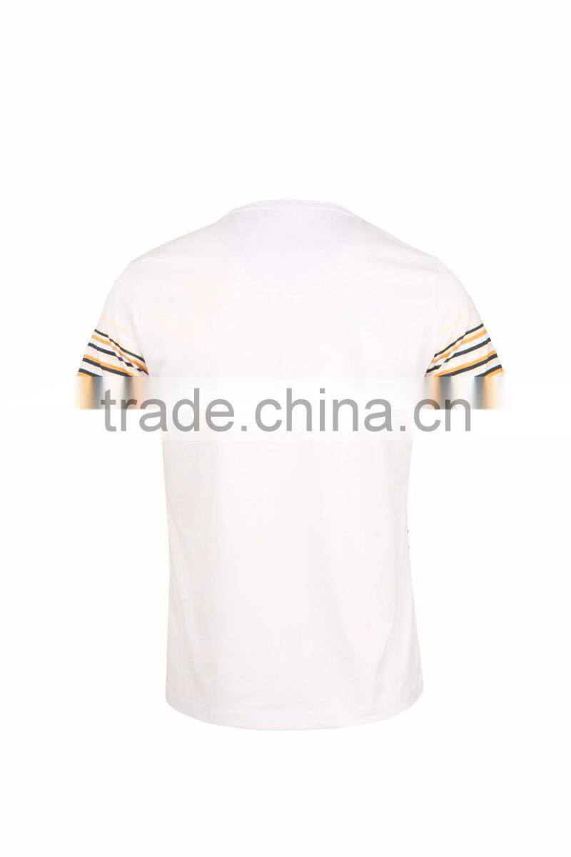 mens private label white stripe cotton solid t shirt