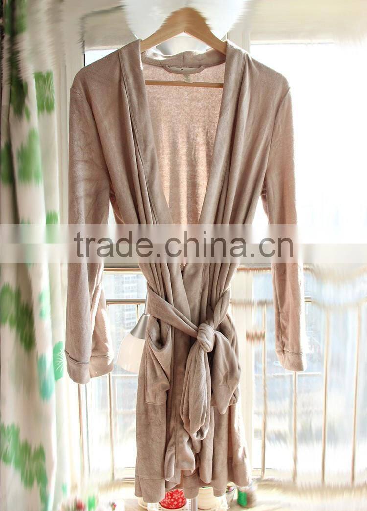 100% bamboo fiber women's bathrobe, terry cloth bathrobe,nightwear gown