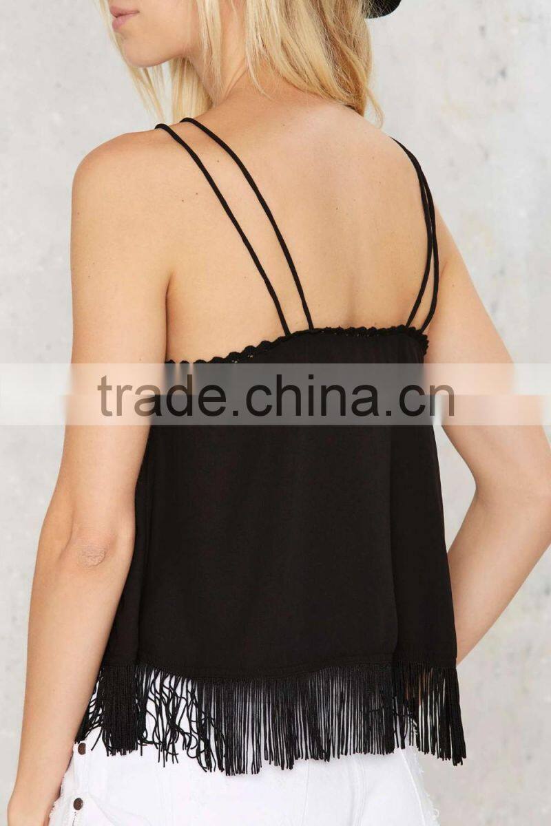 2016 Latest Ladies Summer Well Thread Fringe Cami Top HST8053