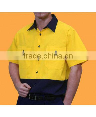 High visibility working uniform breathable reflective safety workwear shirts