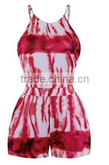 Fashion Summer Sexy Printing Playsuit for Tie dye Pattern