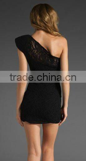 12DR019 Summer Fashion one-shoulder Cocktail Dress2012