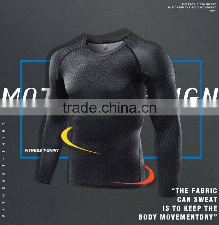 Custom Bodybuilding skin plain t shirt sublimation long sleeve compression shirt men's