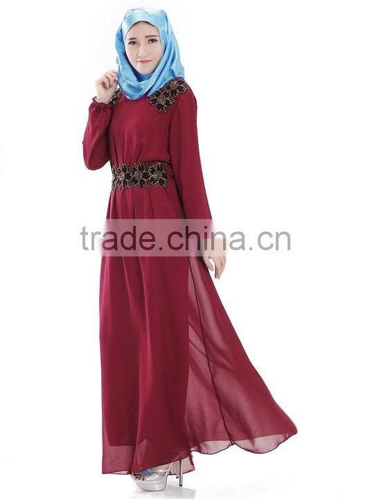 Ourself factory wholesale latest design long sleeve muslim evening dress