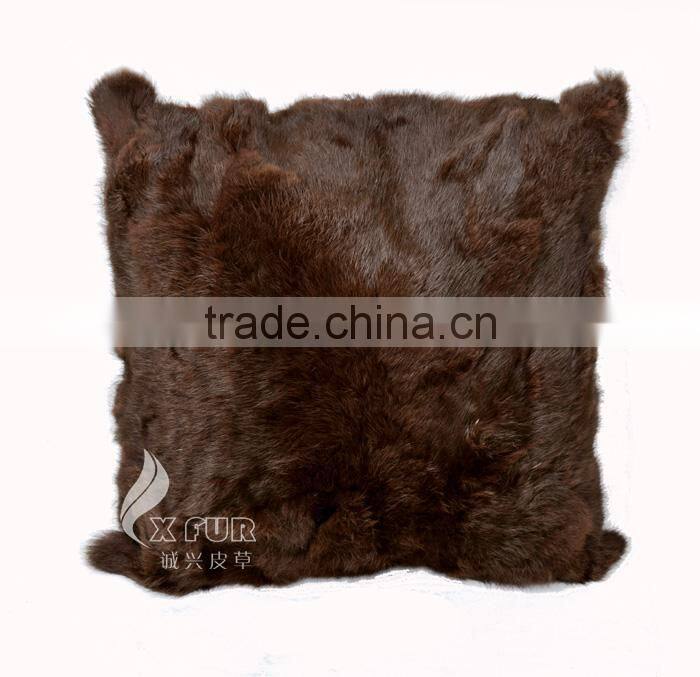 CX-D-17A Super Quality Winter Genuine Tibetan Sheep Rabbit Fur Decorative Pillow Case