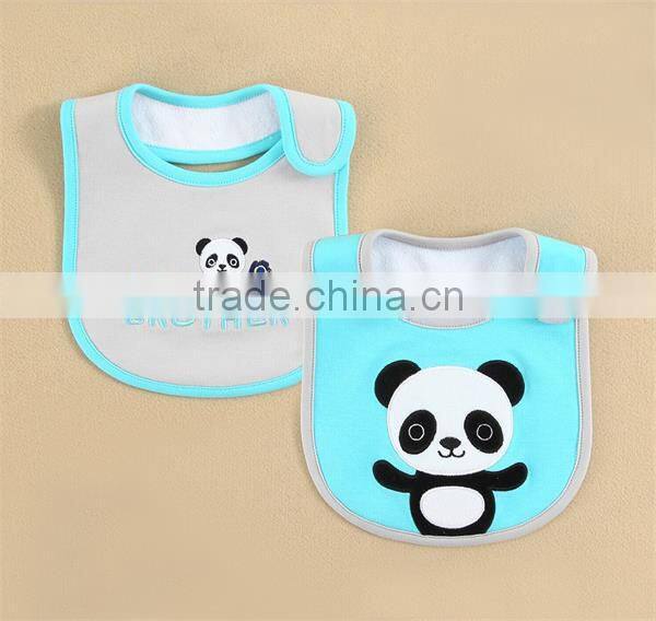 2015 Summer Design Embroidery Newborn Baby Waterproof Bibs Cotton Directly from Kids Clothes Supplier