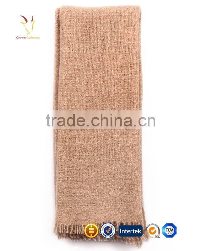 Pure Mongolian Cashmere Plaid Blanket Fringe Scarf And Shawl