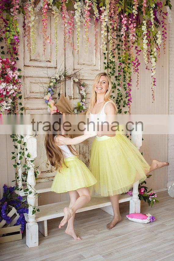 Pretty Set Of Matching Mother Daughter Tutu Dress Short Mini Skirt +Tank+Tops