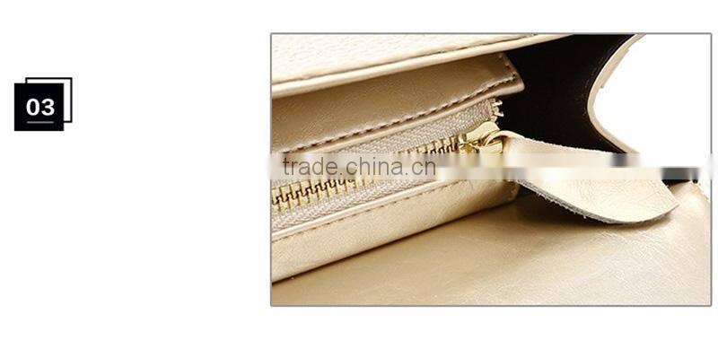 Hotsale Fashion Women Ladies Clutch Evening Bag With Chain Strap Genuine Leather Women Purse