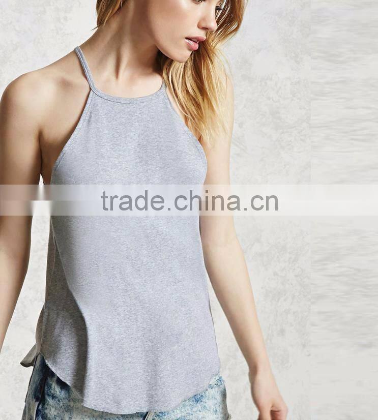 2017 high-neck Customizable Sleeveless casual tops