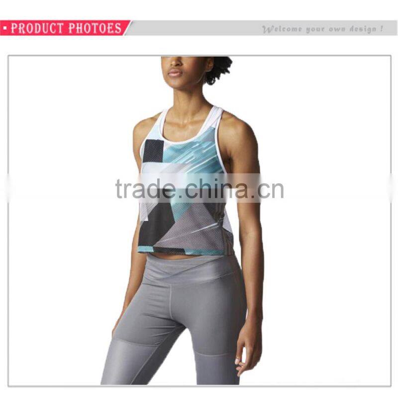 Factory Wholesale High Quality Print Sleeveless Athletic Tank Tops For Women
