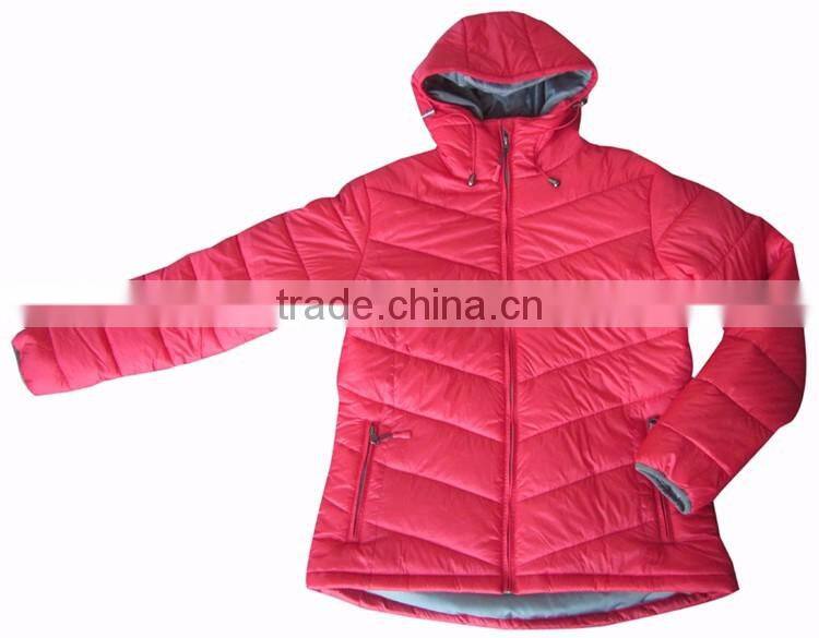 Wholesale winter warm ladies padded jacket with hood for women