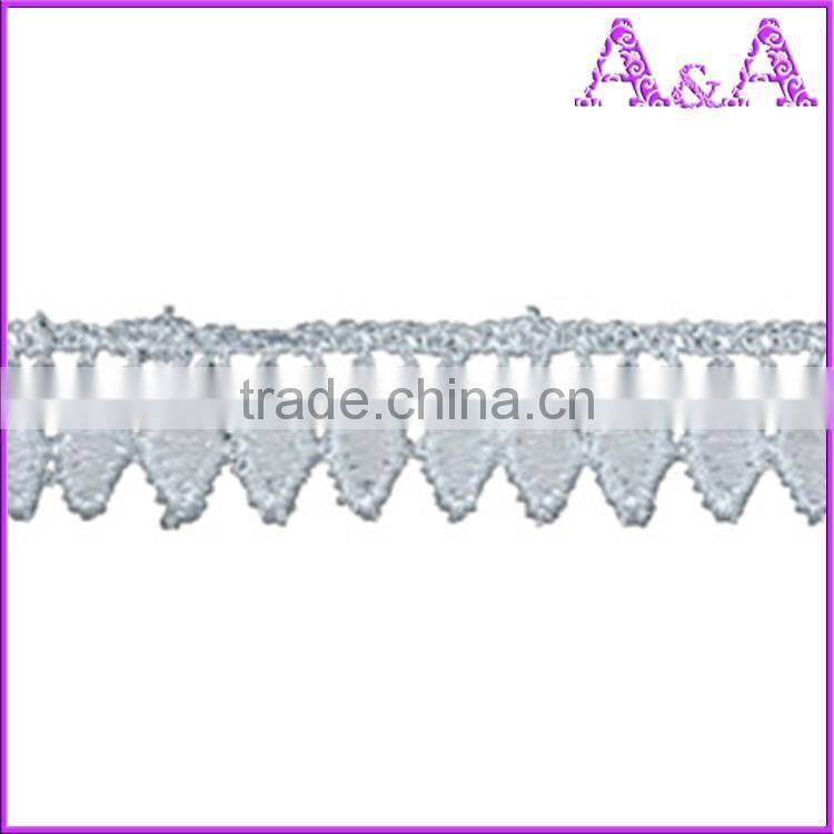 the lastest fashion white color embroidered flower chemical lace