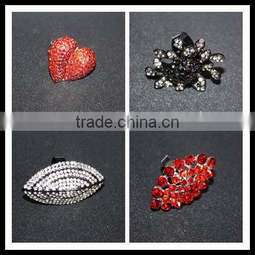 fashion open design wedding ring made in china with many gems