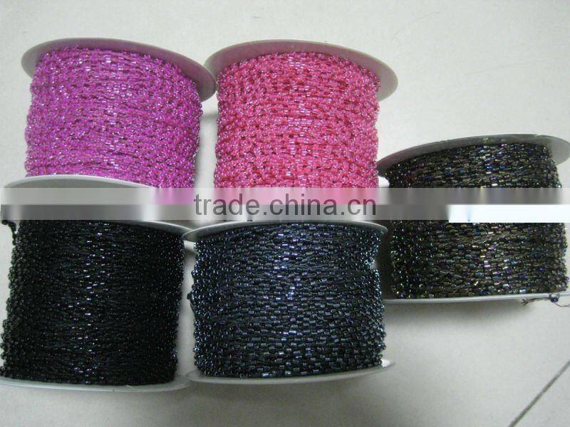 YY-B01B cording cord glass beads roll embroidery bead round bead 2cut bead