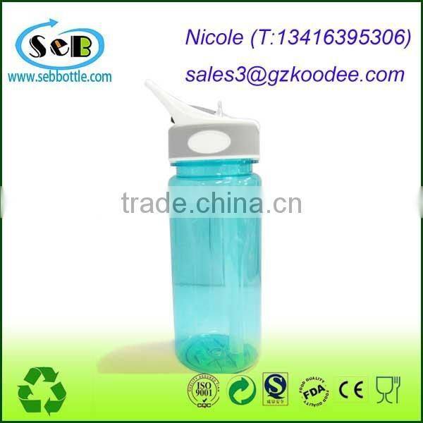 Plastic Water Bottle With Straw, Wide Mouth Water Bottle/Flip Straw Cap 25oz