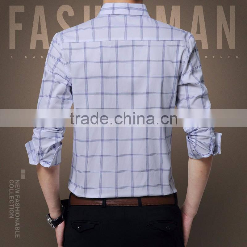 Men plaid long sleeve shirt