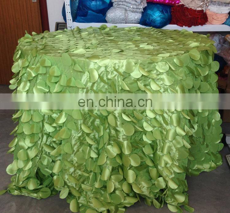 Customized Color Taffeta Petal Round Wedding Table Cloth