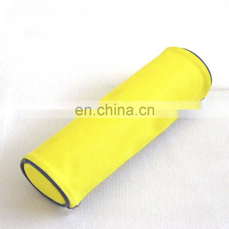 Yellow Round 600D Polyester Students Wholesale Pencil Case