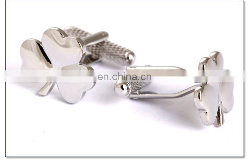 SHAMROCK CLOVER CUFFLINKS IN SILVER
