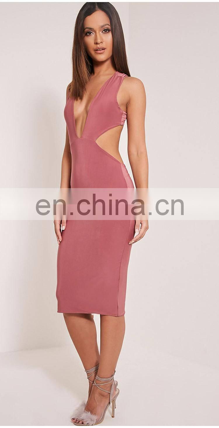 Sexy nighty maxi dresses deep v neck bodycon women party dress open sexy boobs
