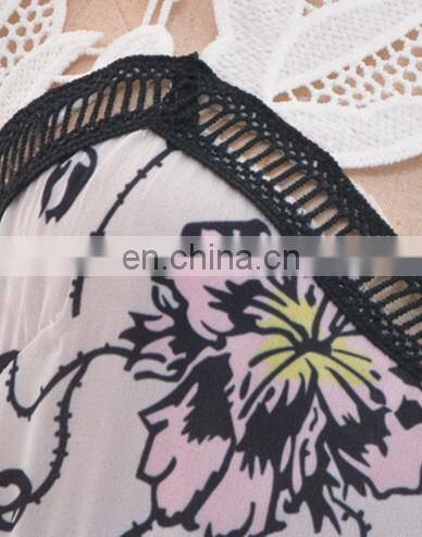 Latest Fashion Clothes Women Long Sleeve Round Neck Elegant Slim Floral Lace Prom Dress