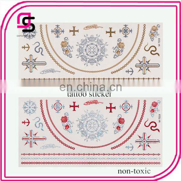 Spring design fancy tattoo sticker, metallic temporary tattoo