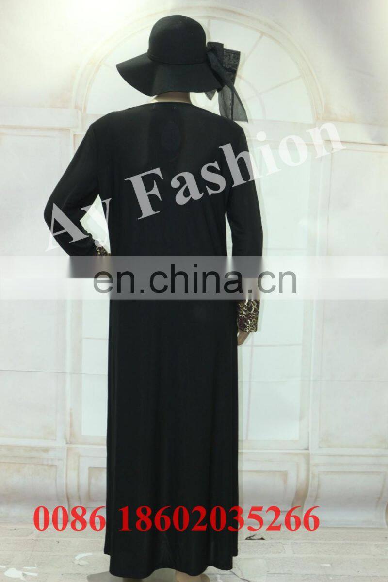 New style fashionable front open abaya women Kimono with lace trim fashion design lace abaya