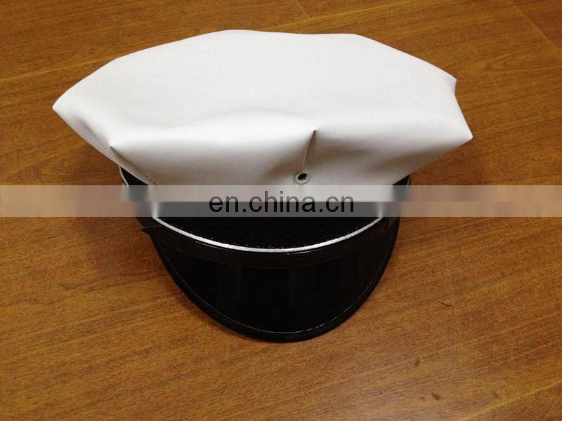 white aircraft dress cap or uniform cap with 8 brim
