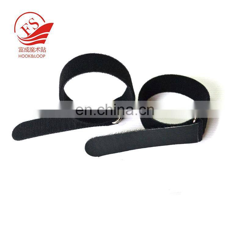 High quality double side velour tape mental buckle hook loop packing strap