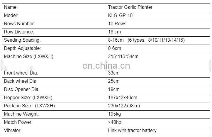 10 row garlic planting sowing machine garlic planter