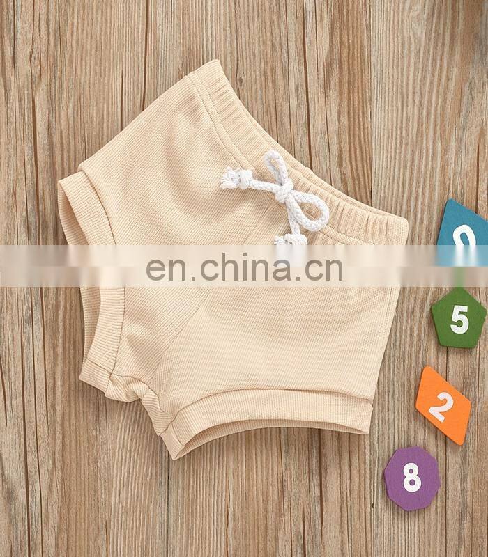 Kids ribbed Outfit Baby Girls Summer Clothing Set Solid Color Infant Vest Tops Tutu Shorts 2pcs Clothing for 0-24m